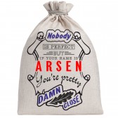Мешочек холщовый подарочный "If your name is Arsen, you are pretty…"