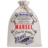 Мешочек холщовый подарочный "If your name is Marsel, you are pretty…"