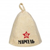 Шапка для сауны с именем Марсель (звезда)