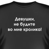 Футболка "Девушки! Не будите во мне кролика!"