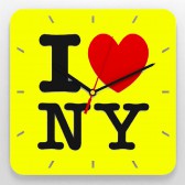 Часы 3D настенные "I love NY" (yellow)