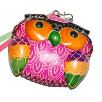 Кошелек кожаный "Перистая сова"