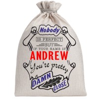 Мешочек холщовый подарочный "If your name is Andrew, you are pretty…"