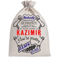 Мешочек холщовый подарочный "If your name is Kazimir, you are pretty…"