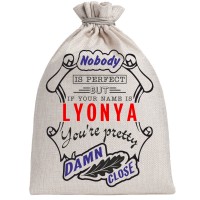 Мешочек холщовый подарочный "If your name is Lyonya, you are pretty…"