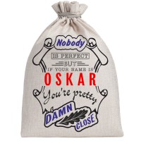 Мешочек холщовый подарочный "If your name is Oskar, you are pretty…"