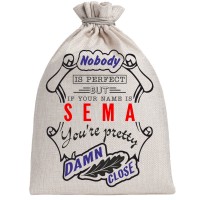 Мешочек холщовый подарочный "If your name is Sema, you are pretty…"