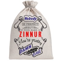 Мешочек холщовый подарочный "If your name is Zinnur, you are pretty…"