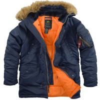 Куртка-аляска "Alpha Industries", классическая, зауженная (blue/orange)
