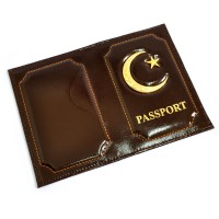 Обложка для паспорта "Полумесяц и звезда" (brown)