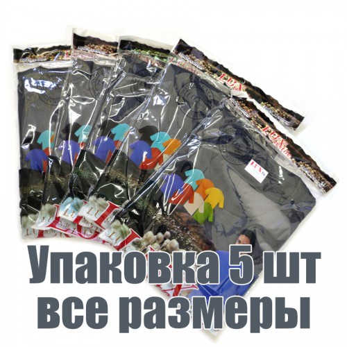 Упаковка футболок, 5 шт, 5 размеров (Темно-серый)
