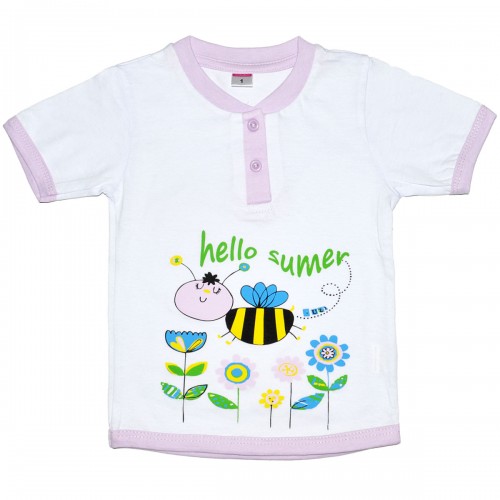 Футболка детская на пуговицах "Hello summer"