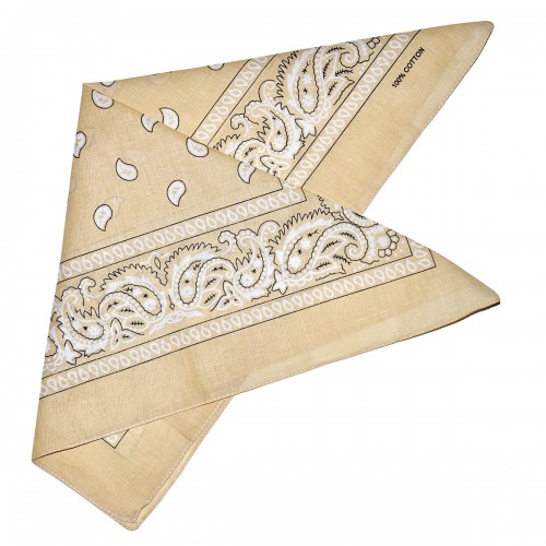 Бандана тонкая "Огурцы в квадрате" -33 (beige)