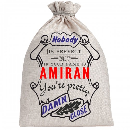 Мешочек холщовый подарочный "If your name is Amiran, you are pretty…"