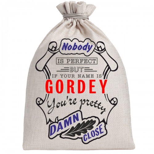 Мешочек холщовый подарочный "If your name is Gordey, you are pretty…"