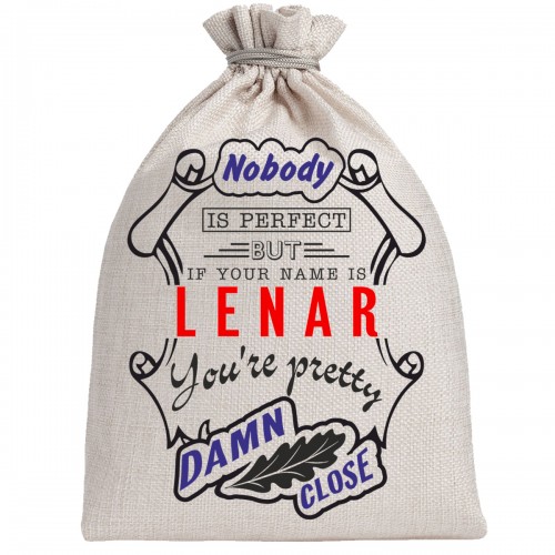 Мешочек холщовый подарочный "If your name is Lenar, you are pretty…"