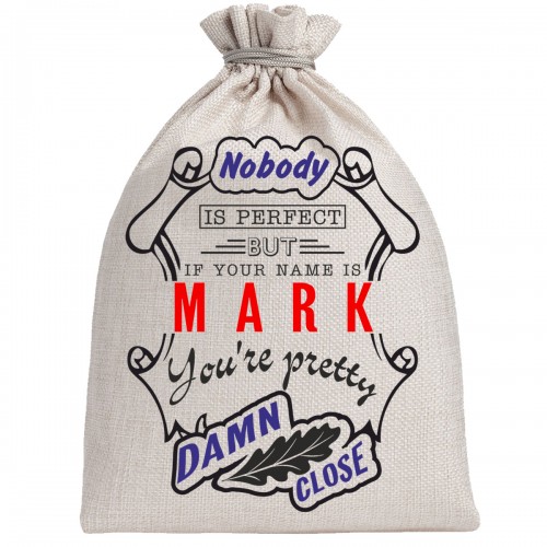 Мешочек холщовый подарочный "If your name is Mark, you are pretty…"