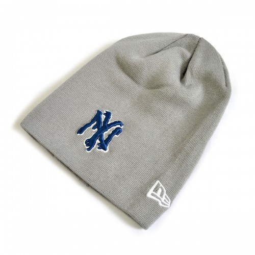 Шапка вязаная "NY" (grey & blue)