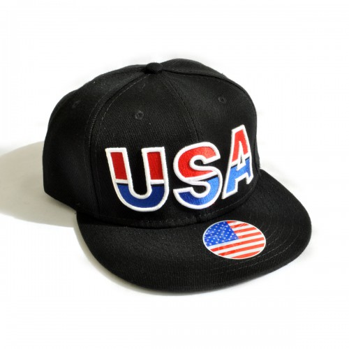 Кепка с прямым козырьком "USA" (black & black)