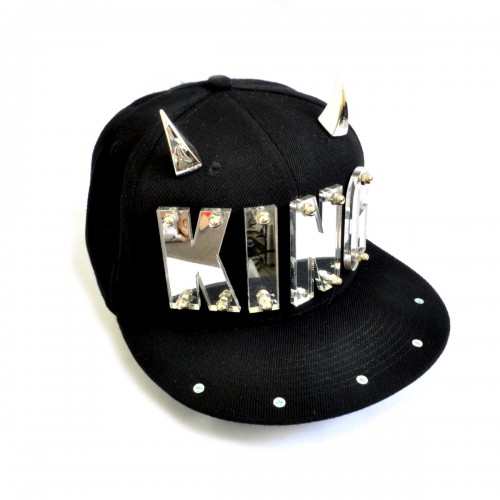 Бейсболка 3D "KING", с рогами  (black)