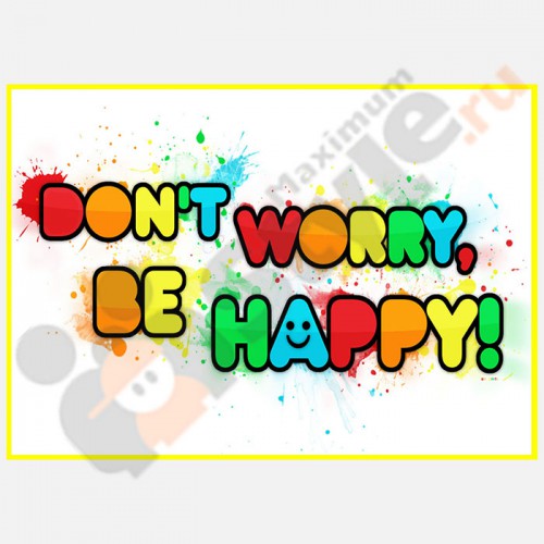 Табличка на стену "Don't worry, bi happy"