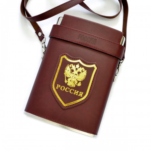 Фляжка +стопки "Герб России"